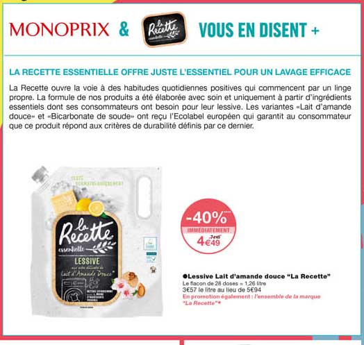 lessive lait d'amande douce "la recette"
