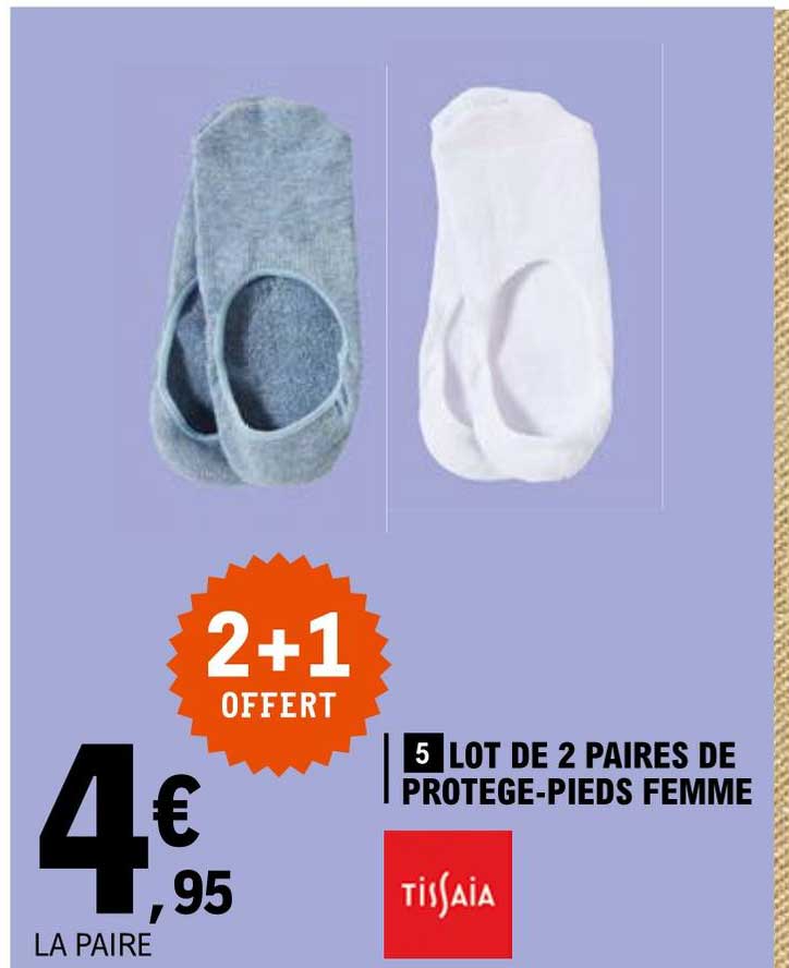 lot de 2 paires de protège-pieds femme tissaia