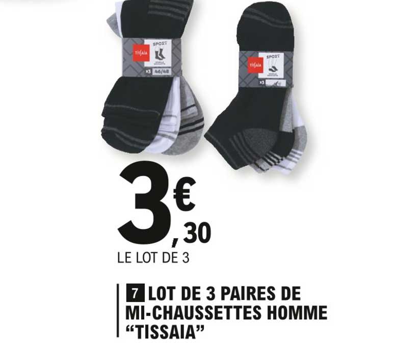 lot de 3 paires de mi-chaussettes homme "tissaia"