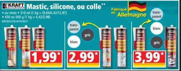 Mastic, Silicone, Ou Colle Kraft Werkzeuge