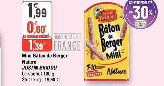 mini bâton de berger nature justin bridou