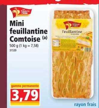 Mini Feuillantine Comtoise Les Régions à Table