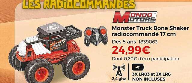 monster truck bone shaker radiocommandé 17 cm mmondo motors