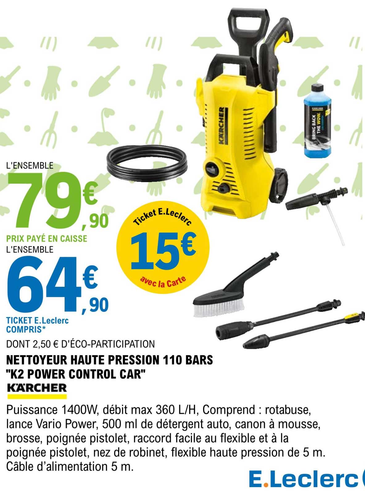 nettoyeur haute pression 110 bars "k2 power control car" karcher