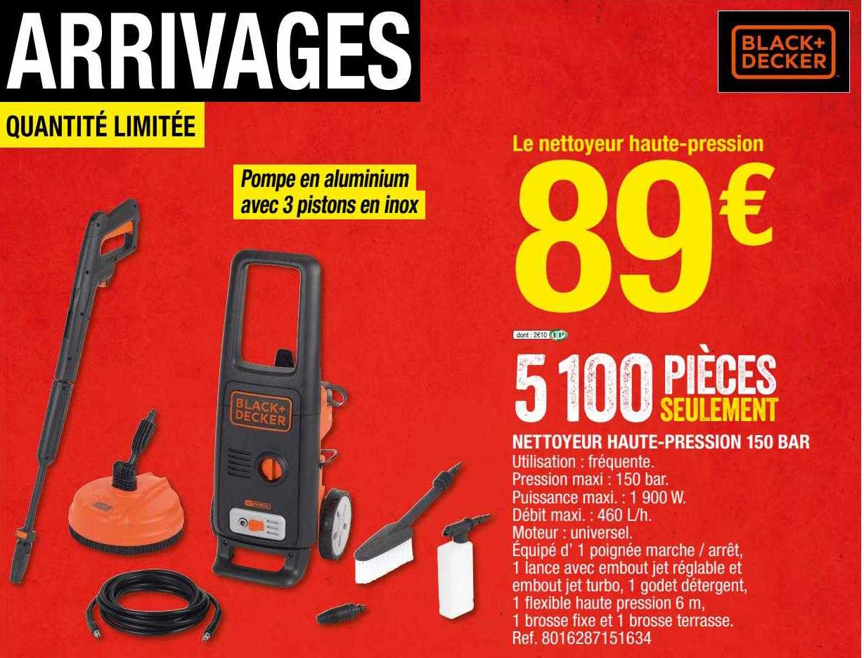 nettoyeur haute-pression 150 bar black+decker