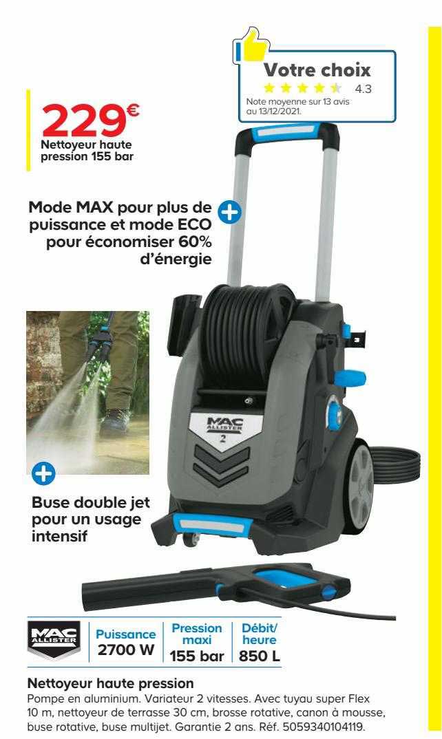 nettoyeur haute pression mac allister
