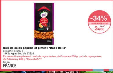 noix de cajou paprika et piment "daco bello"