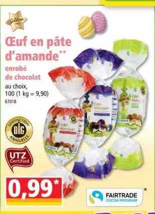 œuf en pâte d'amande enrobé de chocolat