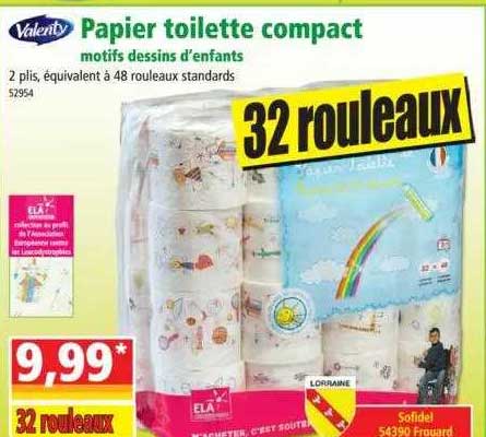 papier toilette compact motifs dessins d'enfants valenty