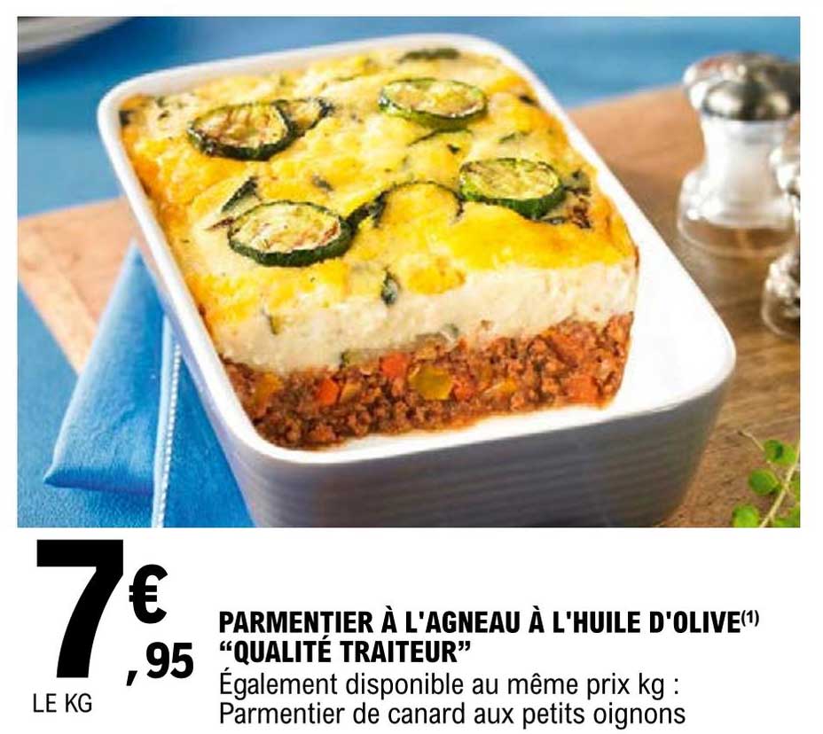 parmentier à l'agneau à l'huile d'olive "qualité traiteur"