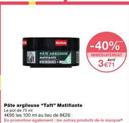 Pâte Argileuse "taft" Matifiant