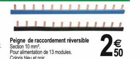 peigne de raccordement réversible