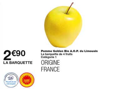 pomme golden bio a.o.p. du limousin