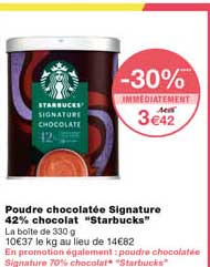 poudre chocolatée signature 42% chocolat "starbucks"