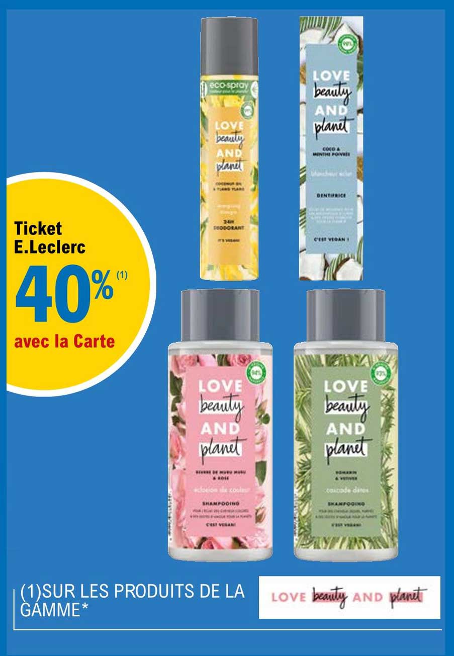 produits de la gamme love beauty and planet