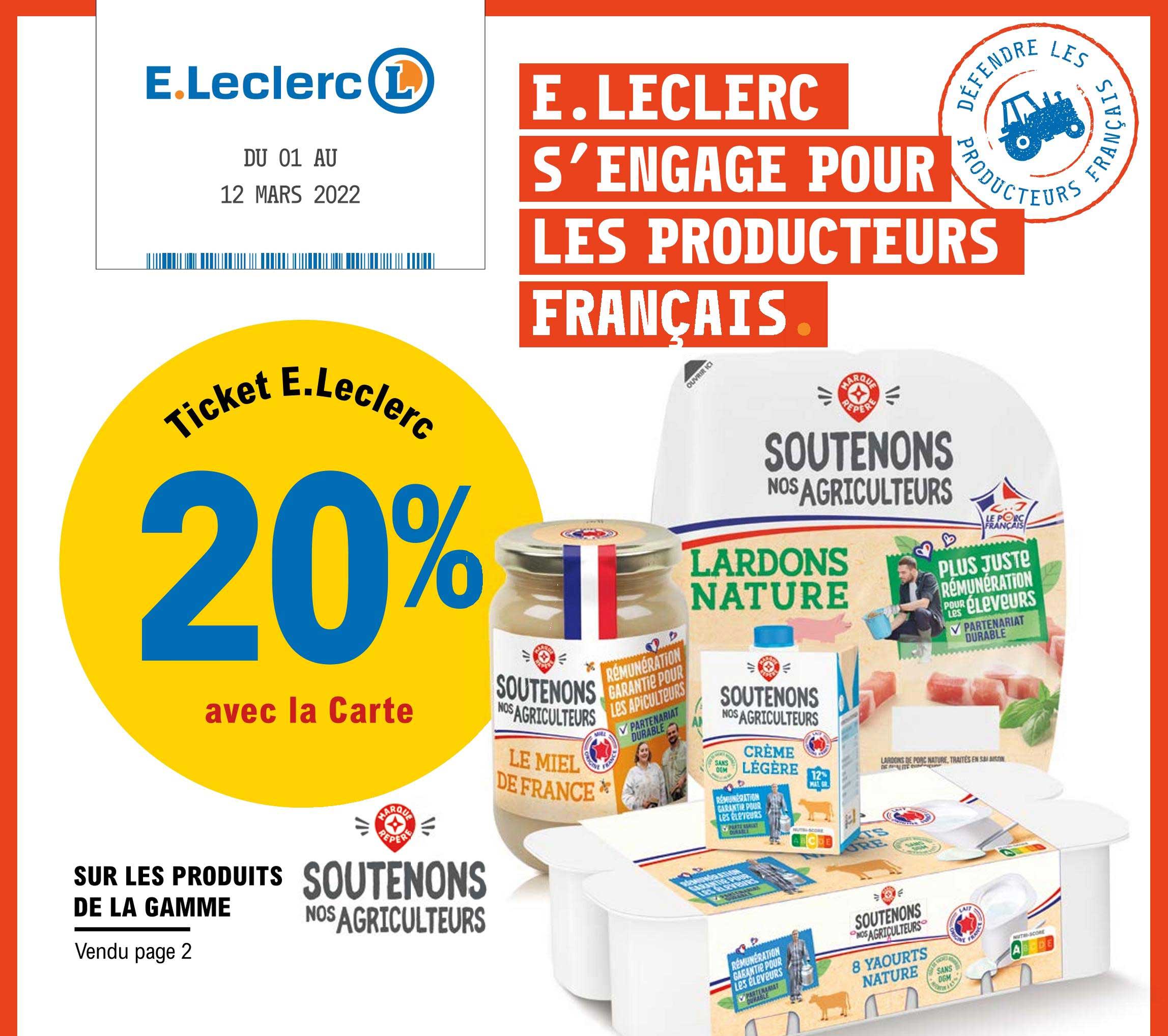 produits de la gamme soutenons nos agriculteurs