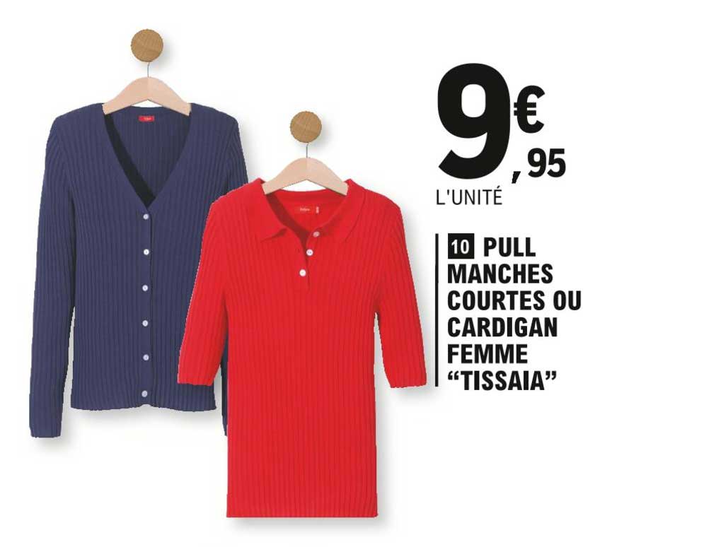 pull manches courtes ou cardigan femme "tissaia"