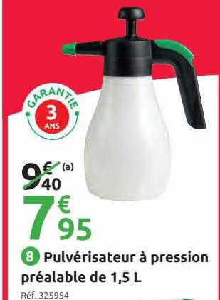 Pulvérisateur à Pression Préalable De 1,5 L