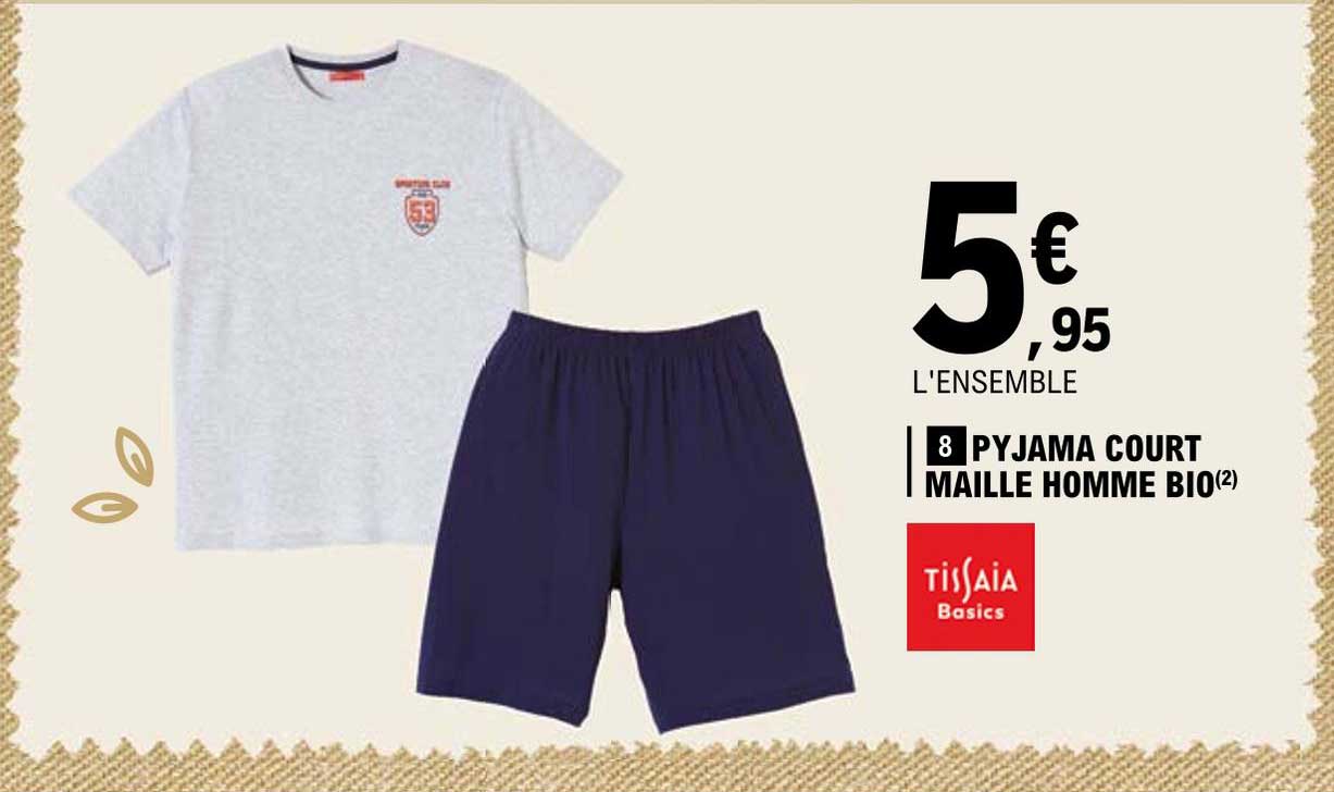 pyjama court maille homme bio tissaia basics