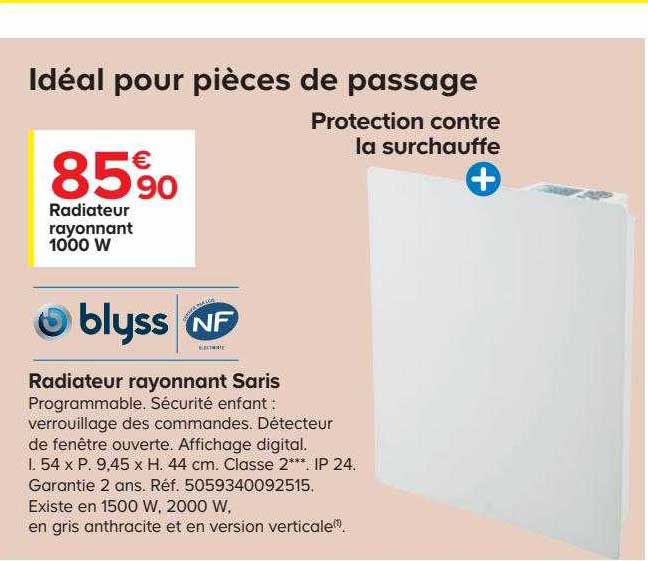 radiateur rayonnant saris blyss