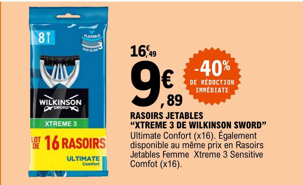 rasoirs jetables "xtreme 3 wilkinson sword"