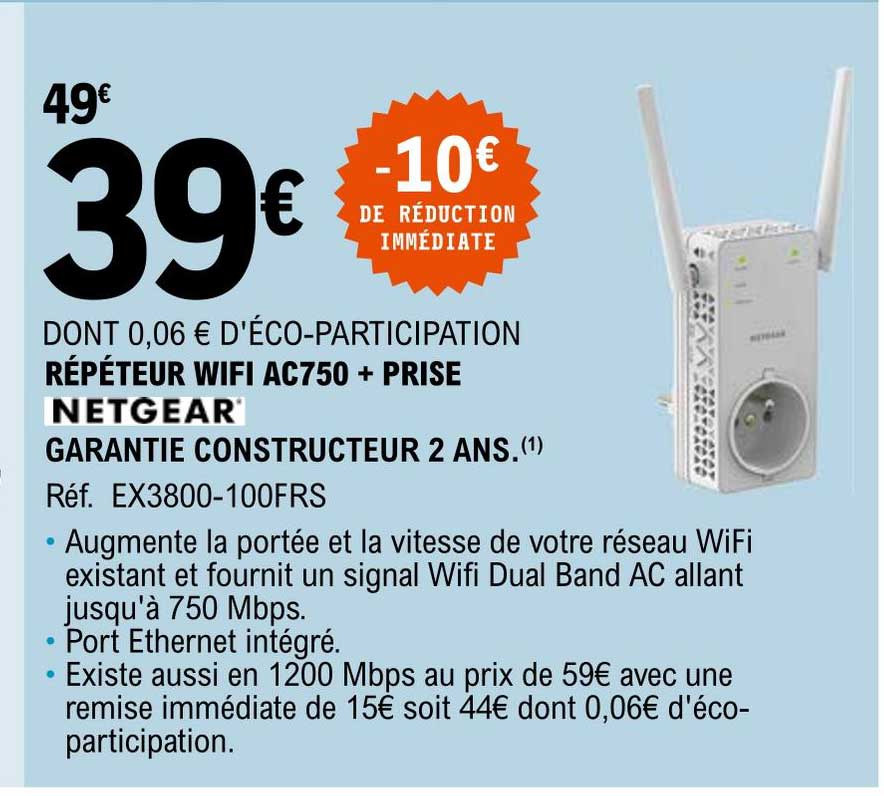 répéteur wif ac750 + prise netgear
