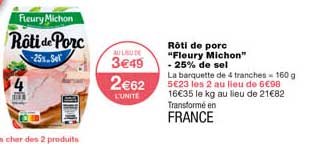 rôti de porc "fleury michon" -25% de sel