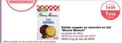 Sablés Nappés Au Chocolat Au Lait "bonne Maman"