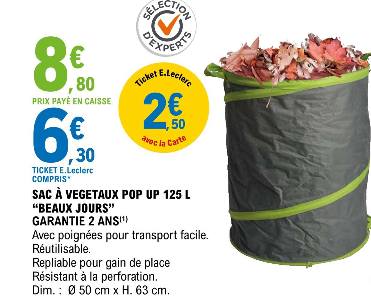 sac à végétaux pop up 125 l "beaux jours"