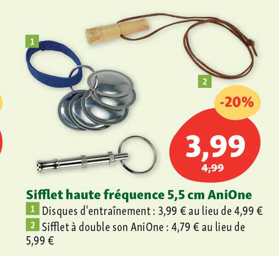 sifflet haute fréquence 5,5 cm aniOne