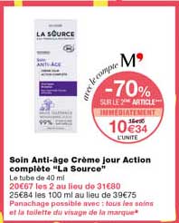 Soin Anti-âge Crème Jour Action Complète "la Source"