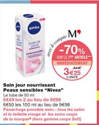 soin jour nourrissant peau sensibles "nivea"