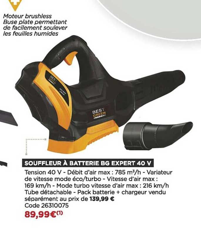 souffleur à batterie bg expert 40 v bestgreen