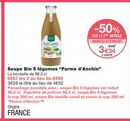 soupe bio 5 légumes "ferme d'anchin"