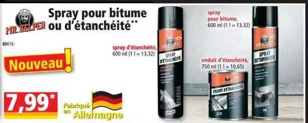 spray pour bitume ou d'étanchéité