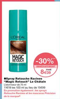 spray retouche racines "magic retouch" le châtain