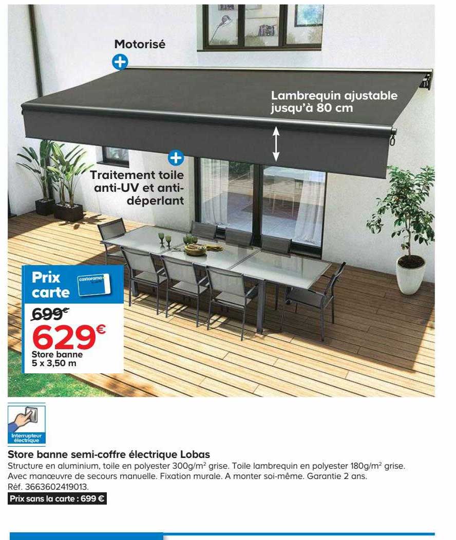 store banne semi-coffre électrique lobas