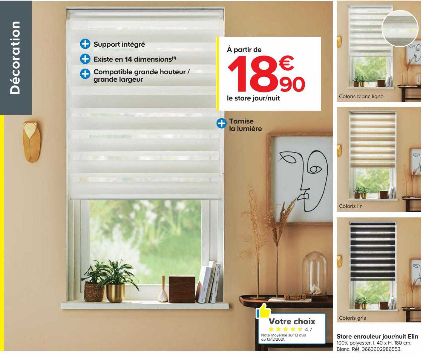 Store Enrouleur Jour-nuit Elin