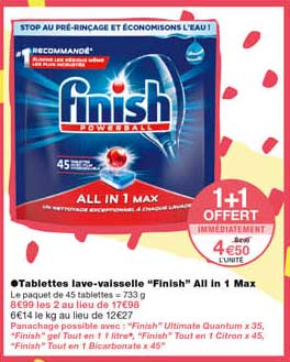 tablettes lave-vaisselle "finish" all in 1 max