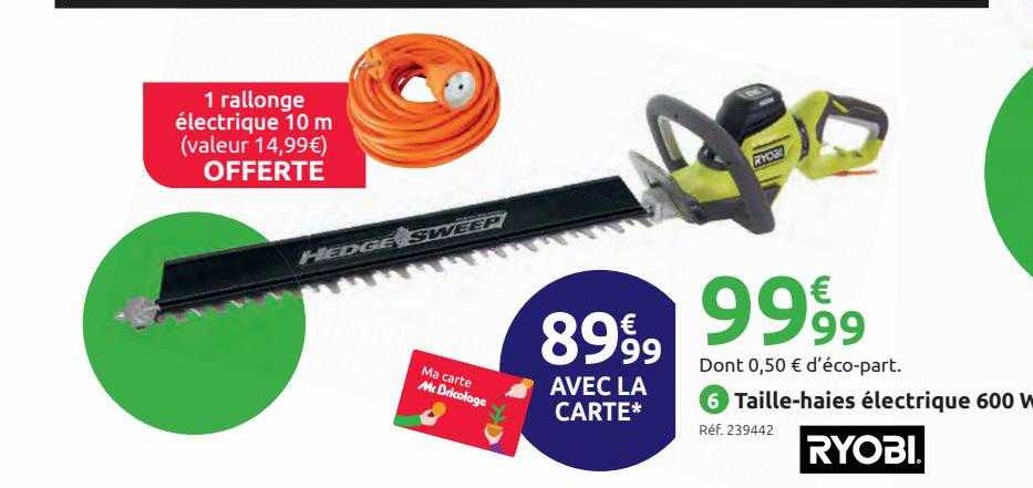 taille-haies électrique 600 w ryobi