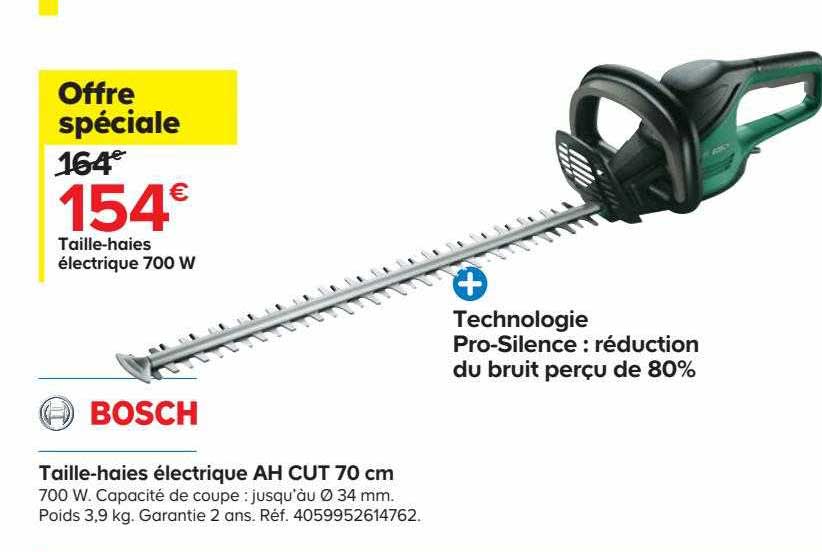 taille-haies électrique ah cut 70 cm bosch