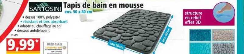 Tapis De Bain En Mousse Santosini