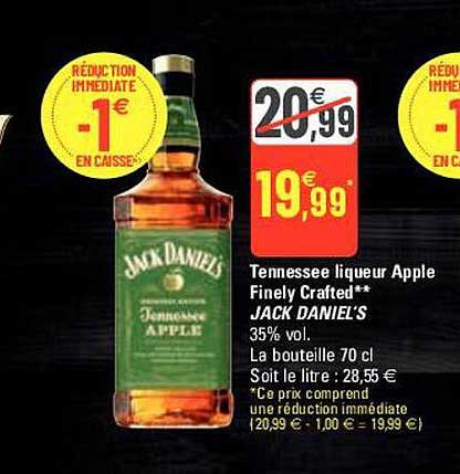 tennessee liqueur apple finely crafted jack daniel's