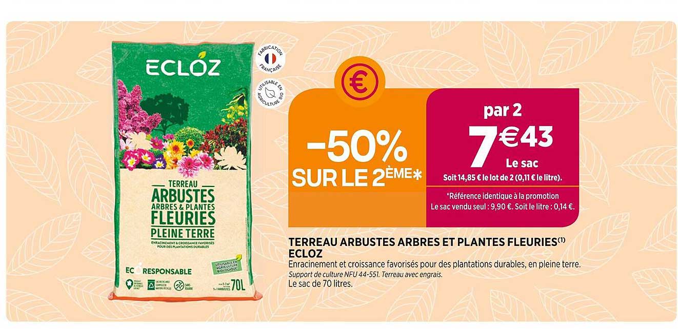 terreau arbustes arbres et plantes fleuries ecloz