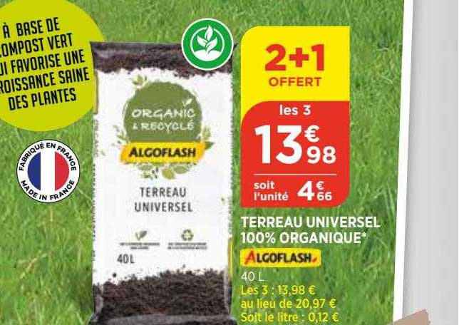 terreau universel 100% organique algoflash
