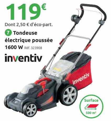 tondeuse électrique poussée 1600 w inventiv