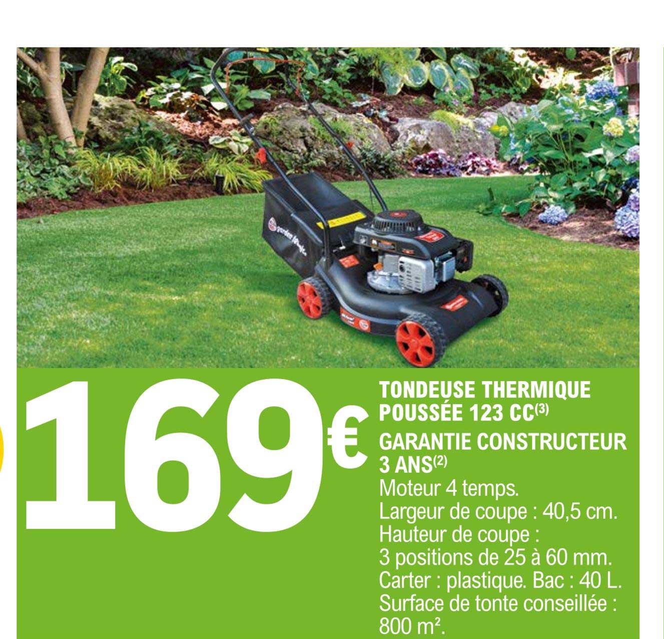 tondeuse thermique poussée 123 cc