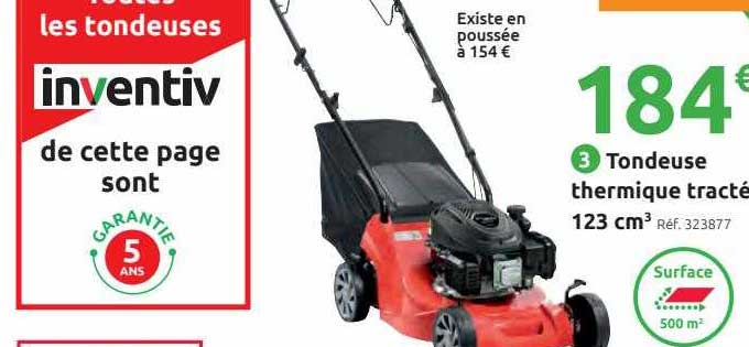 Tondeuse Thermique Tracté 123 Cm3 Inventiv