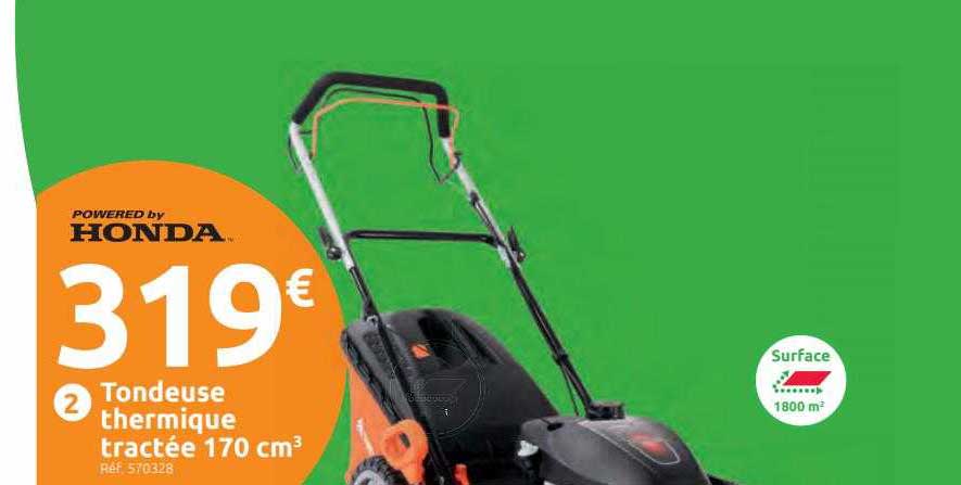 tondeuse thermique tractée 170 cm3 honda