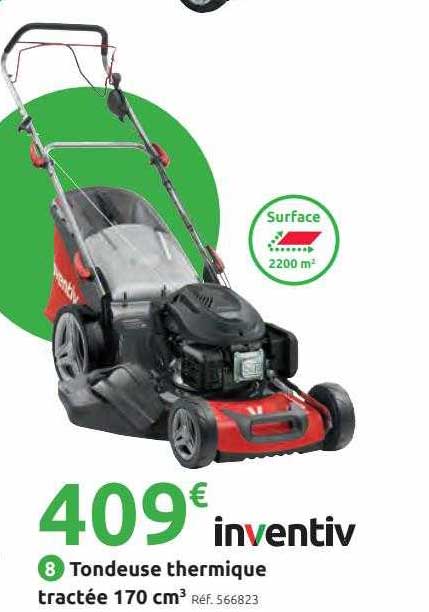 tondeuse thermique tractée 170 cm3 inventiv